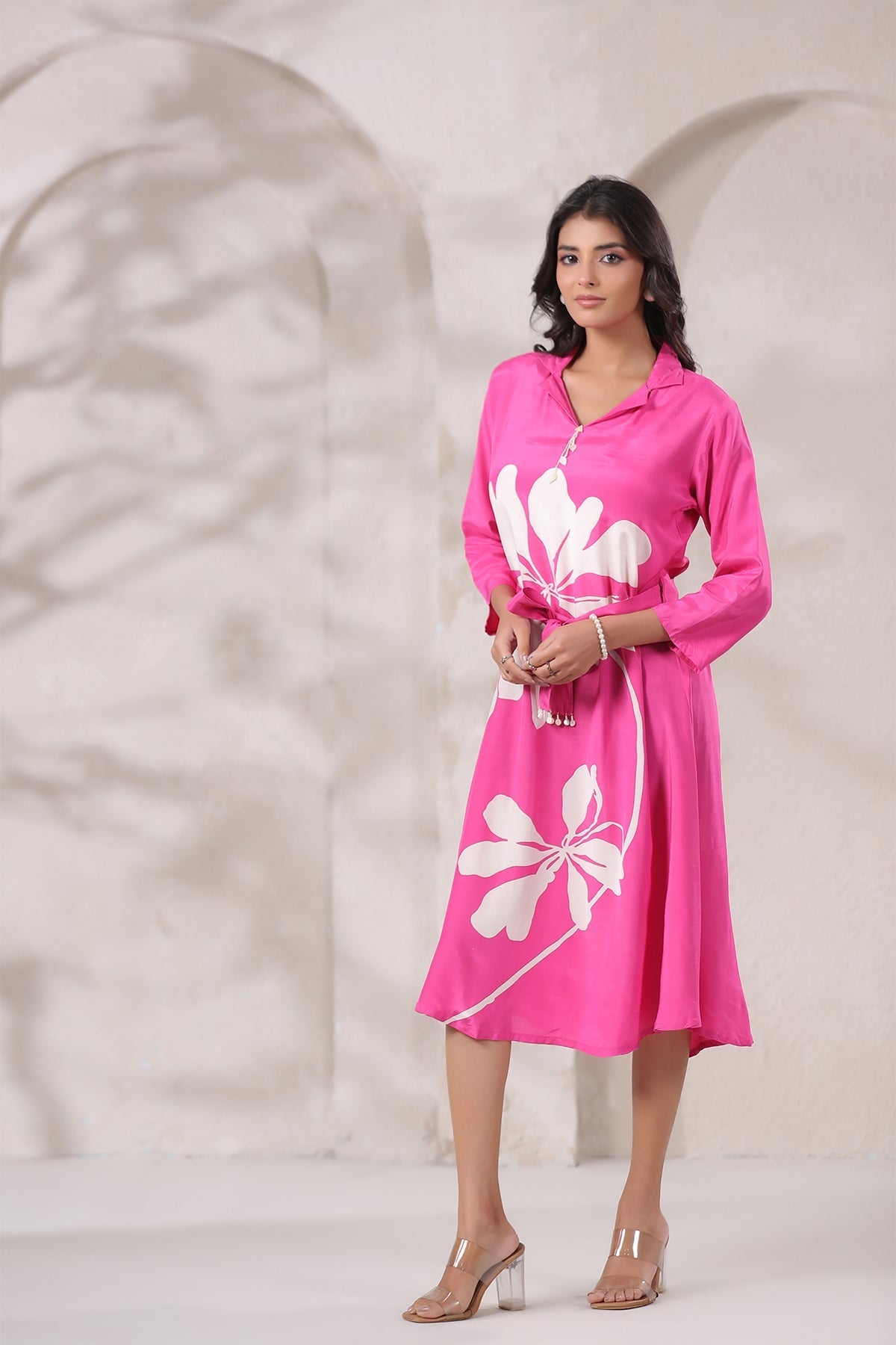 Rust Russian Silk Midi dress