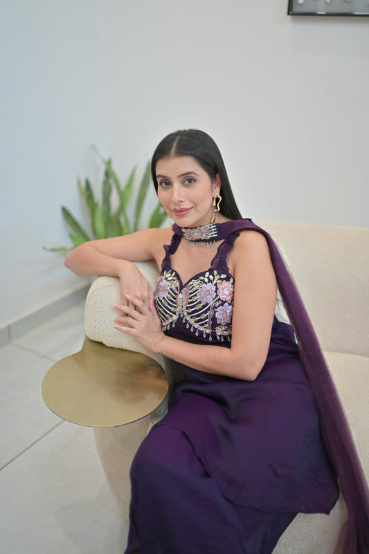 Embroidered Palazzo Set