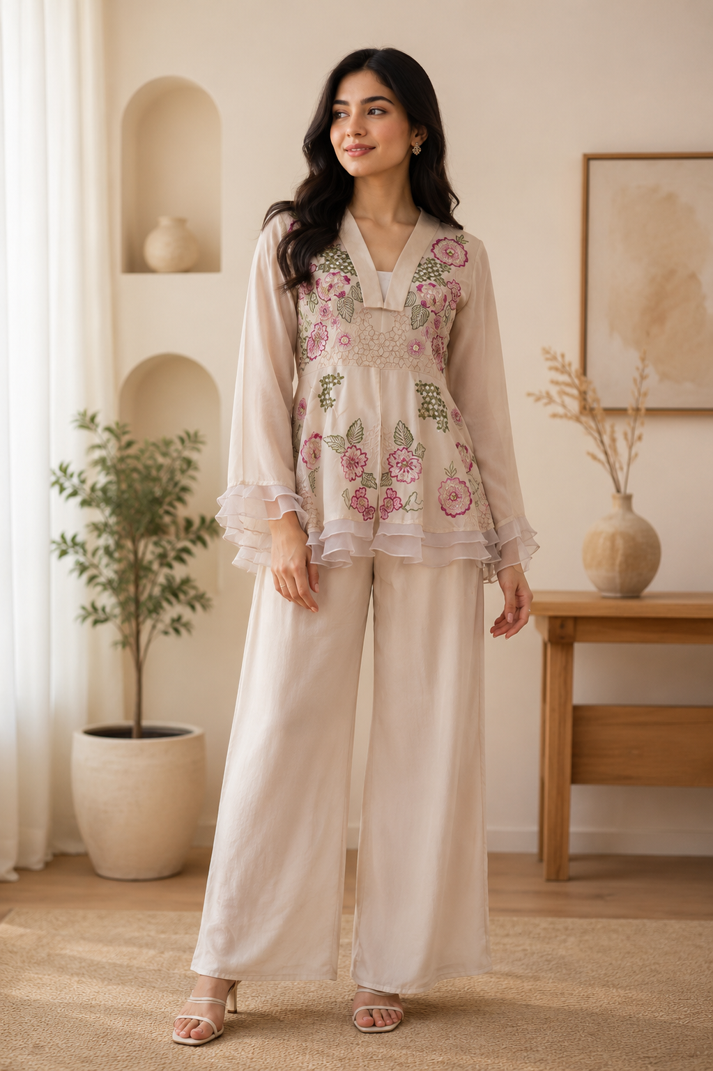 Blush Bloom Palazzo Set