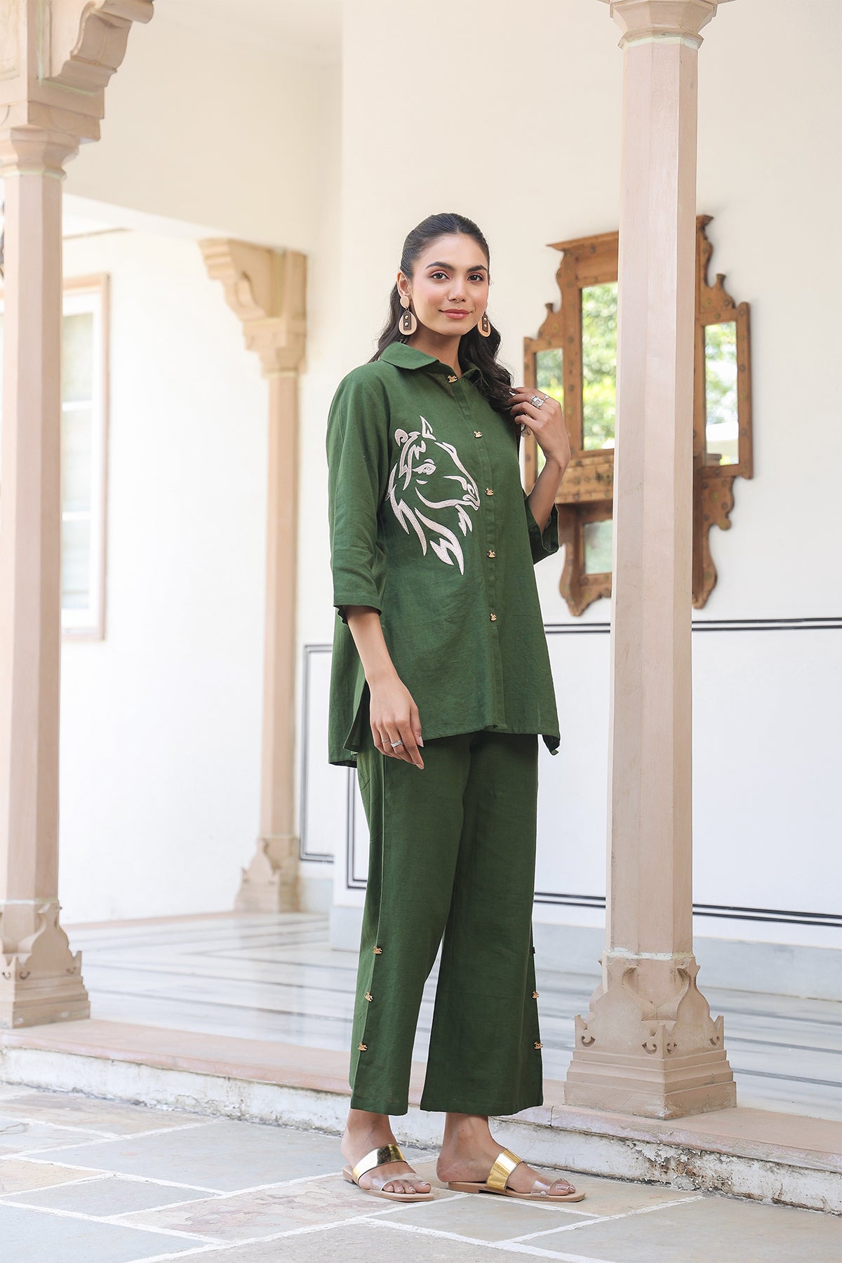 Mehndi Cotton Flex Co Ord set