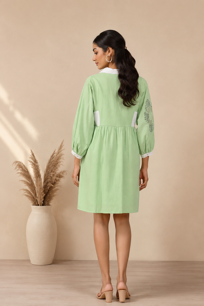Pistachio Bloom Casual Dress