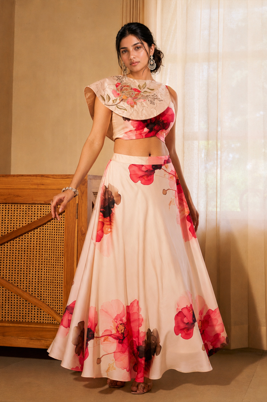 Bloom Cape Lehenga