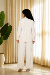 Pearl White Chikankari Embroidered Co-Ord Set