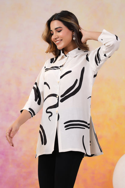 White Russian Silk Top