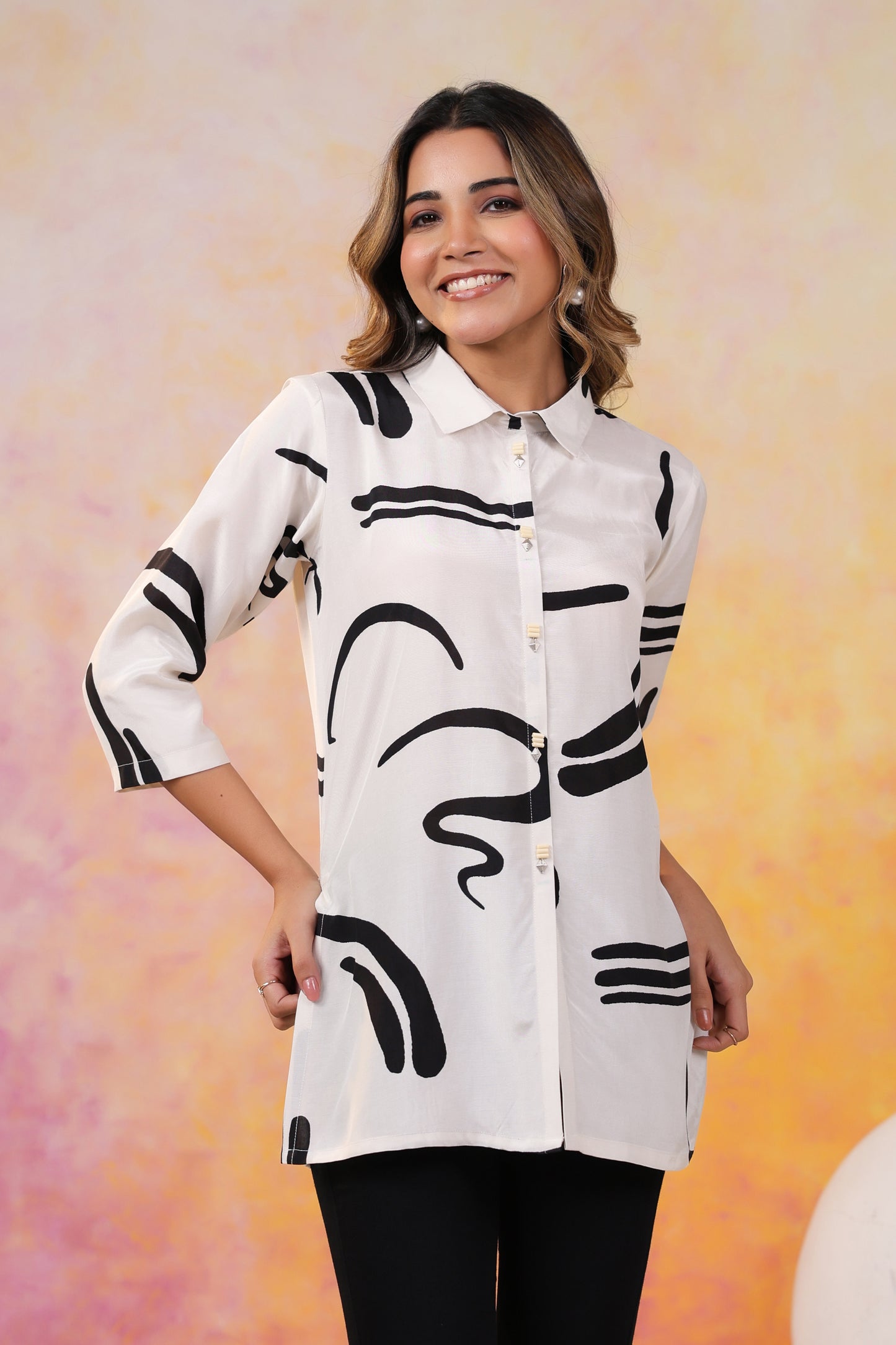 White Russian Silk Top