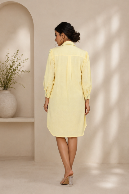 Lemon Bloom Shirt Dress