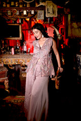 Dreamy Lilac Embroidered Palazzo Set