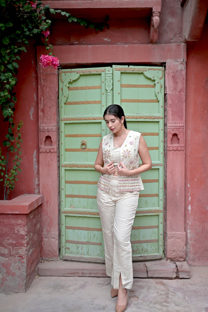 Beige Tailored 3-Piece Co-Ord Set