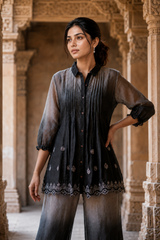 Fade Flow Ombre Chinon Pleated Co-Ord Set