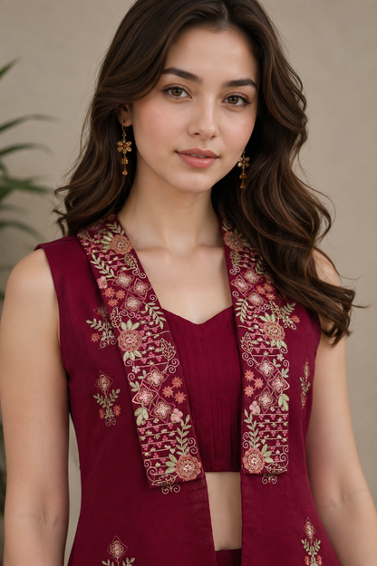 Deep Wine Oscar Carnival Co-Ord Set