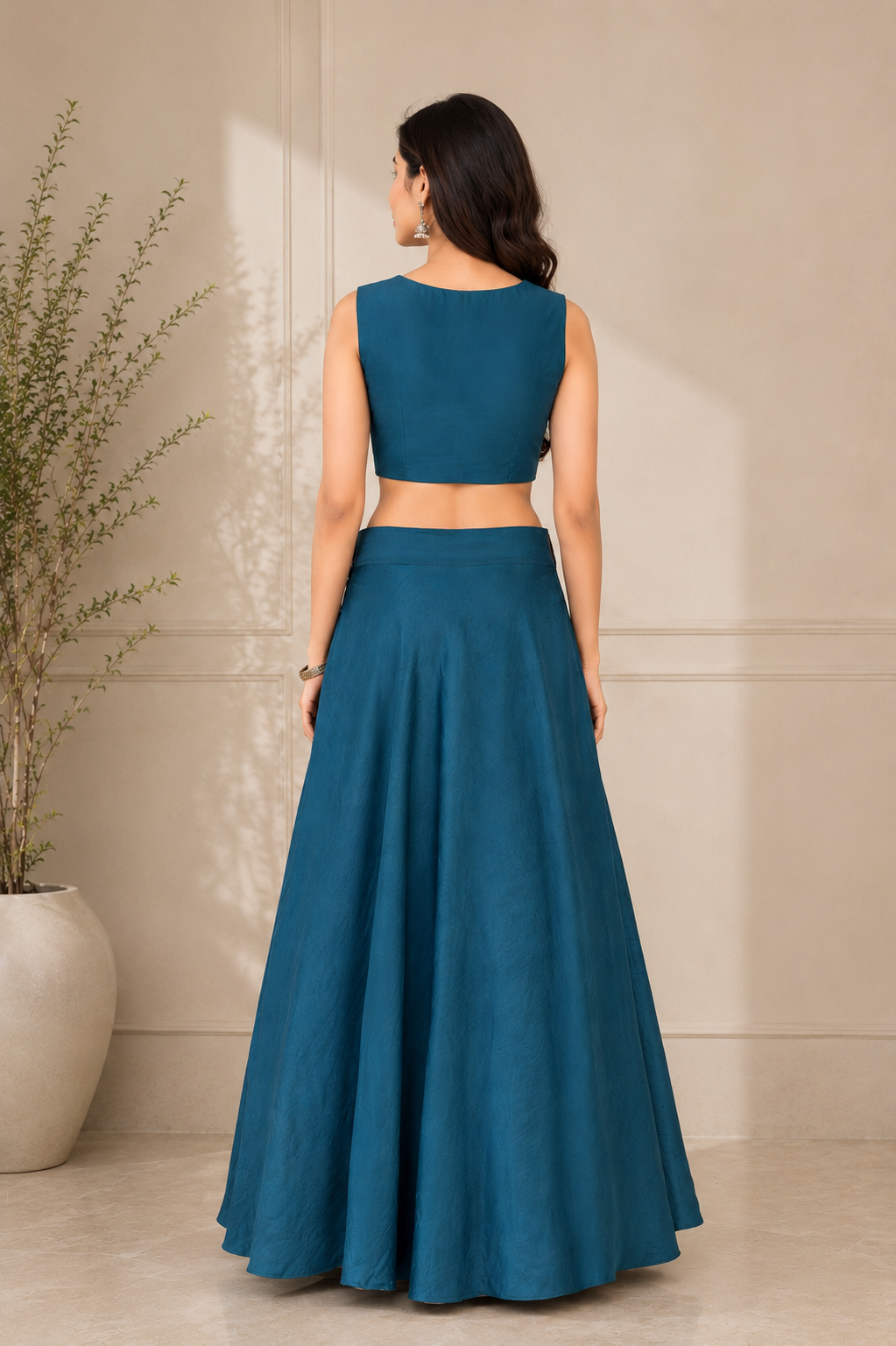 Peacock Charm One Shoulder Embroidered Lehenga Set