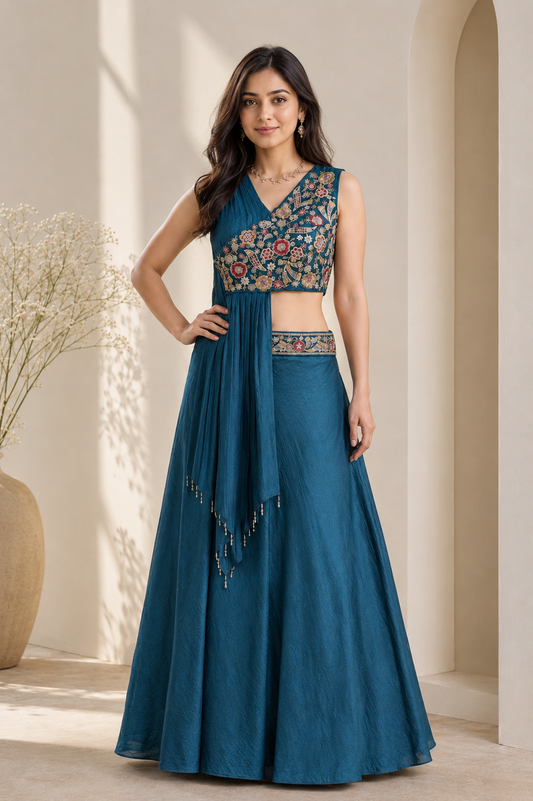 Peacock Charm Designer Lehenga