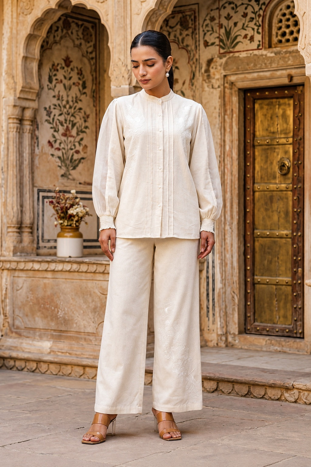 Ivory Whisper Embroidered Co-Ord Set