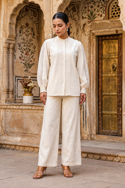 Ivory Whisper Embroidered Co-Ord Set