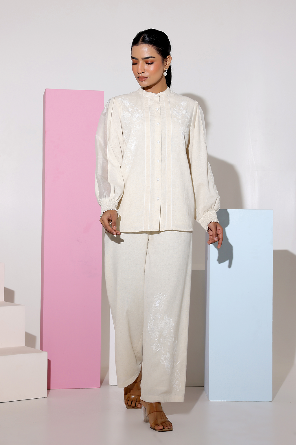 Ivory Whisper Embroidered Co-Ord Set