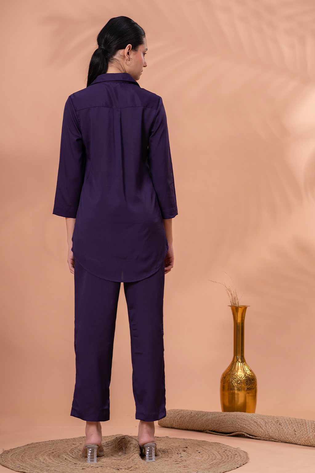 Royal Purple Embroidered Co-Ord Set for Women – Party & Office Wear