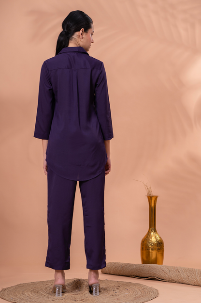 Midnight Bloom Embroidered Co-Ord Set