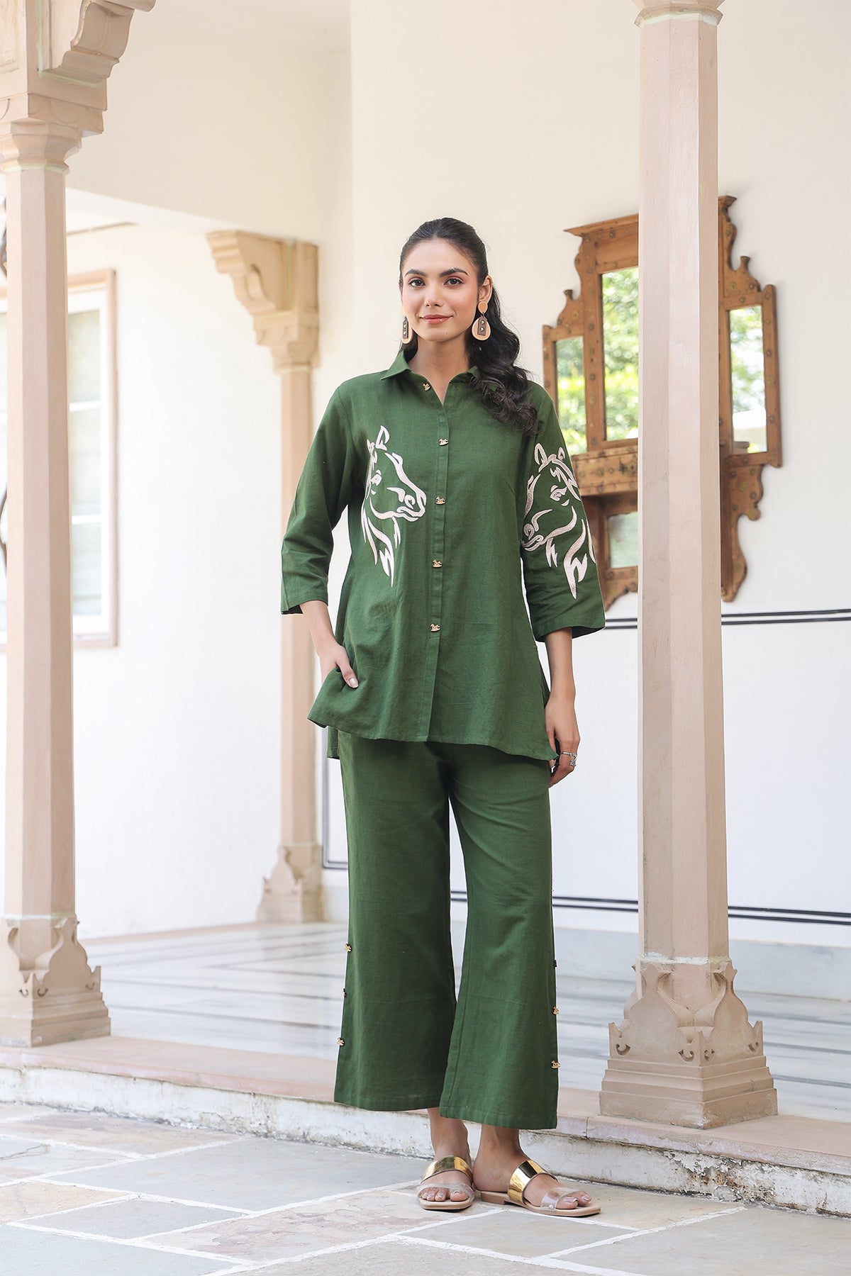 Mehndi Cotton Flex Co Ord set