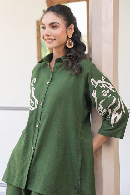 Mehndi Cotton Flex Co Ord set