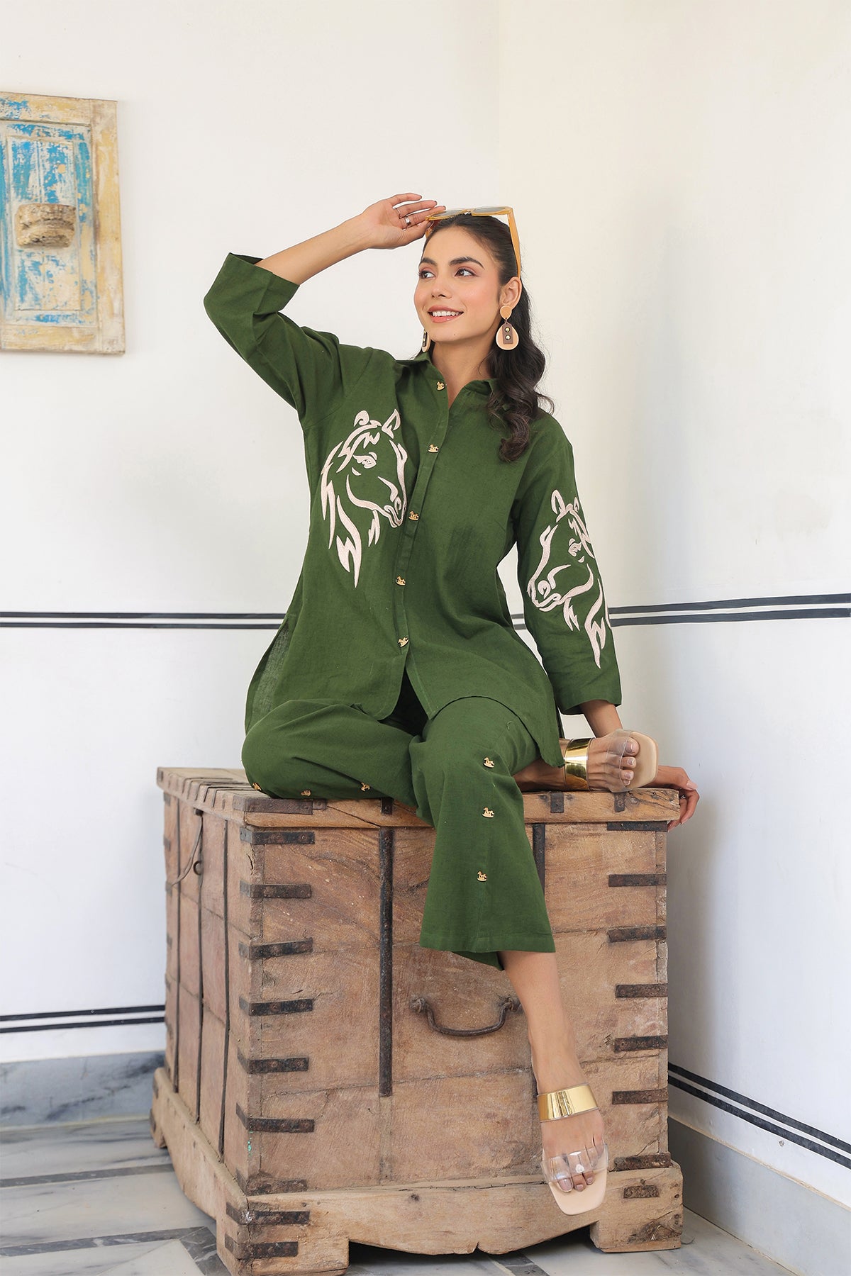 Mehndi Cotton Flex Co Ord set