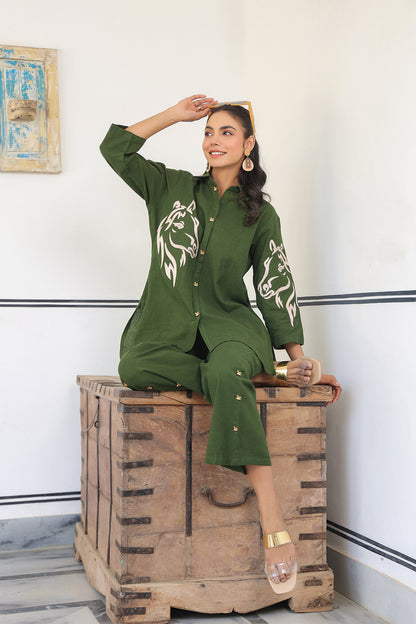 Mehndi Cotton Flex Co Ord set