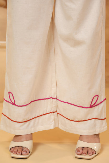 Natural Red Floral Cotton Flex Co Ord Set