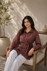 Rosewood Grace Cambric Cotton Shirt Tunic & Trousers Co-Ord Set