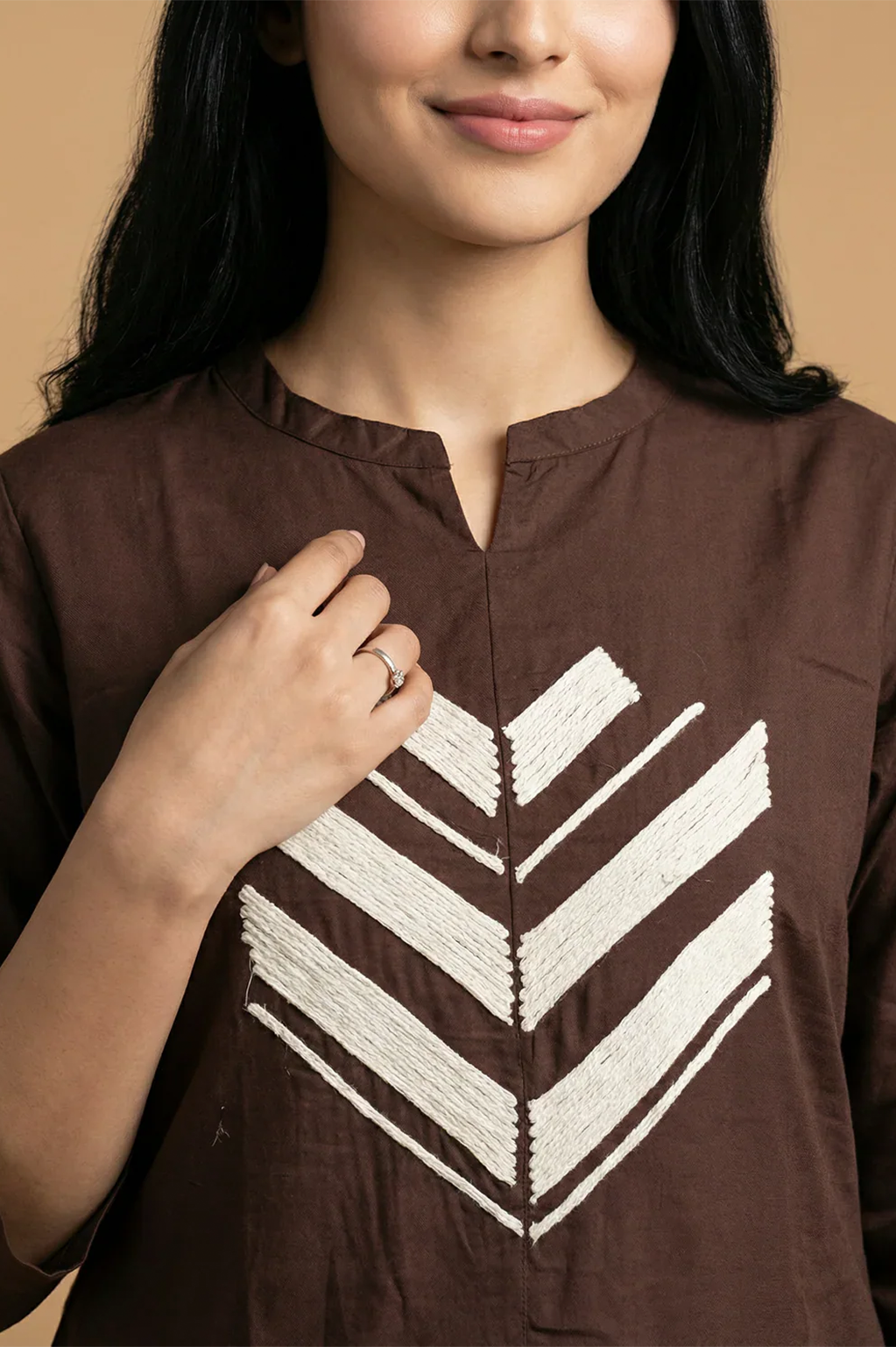 Mocha Chevron Applique Co-Ord Set