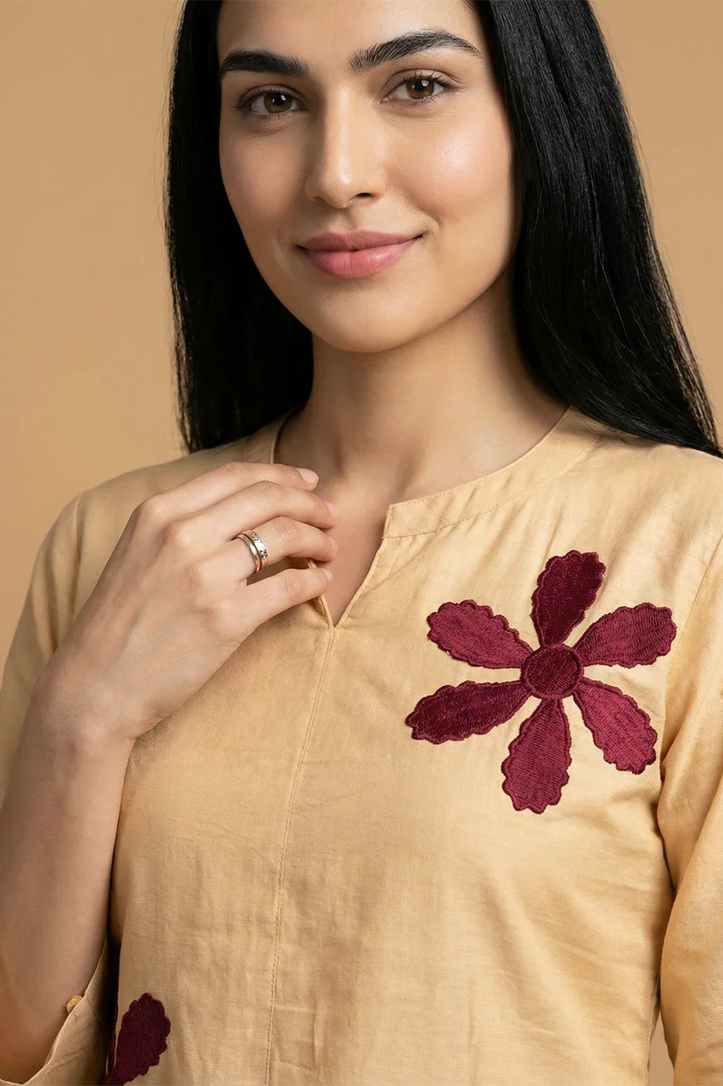 Kesari Phool Applique Co-Ord Set