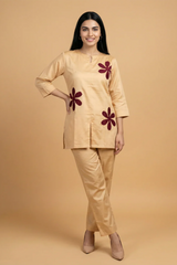 Kesari Phool Applique Co-Ord Set