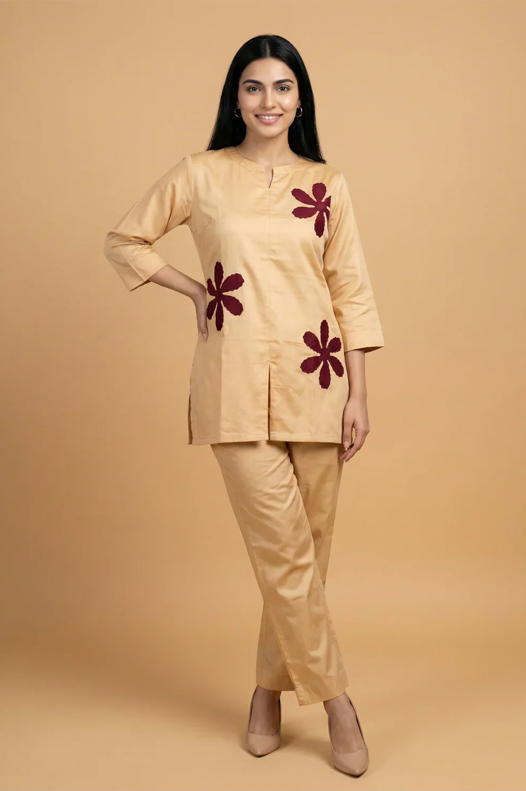 Kesari Phool Applique Co-Ord Set