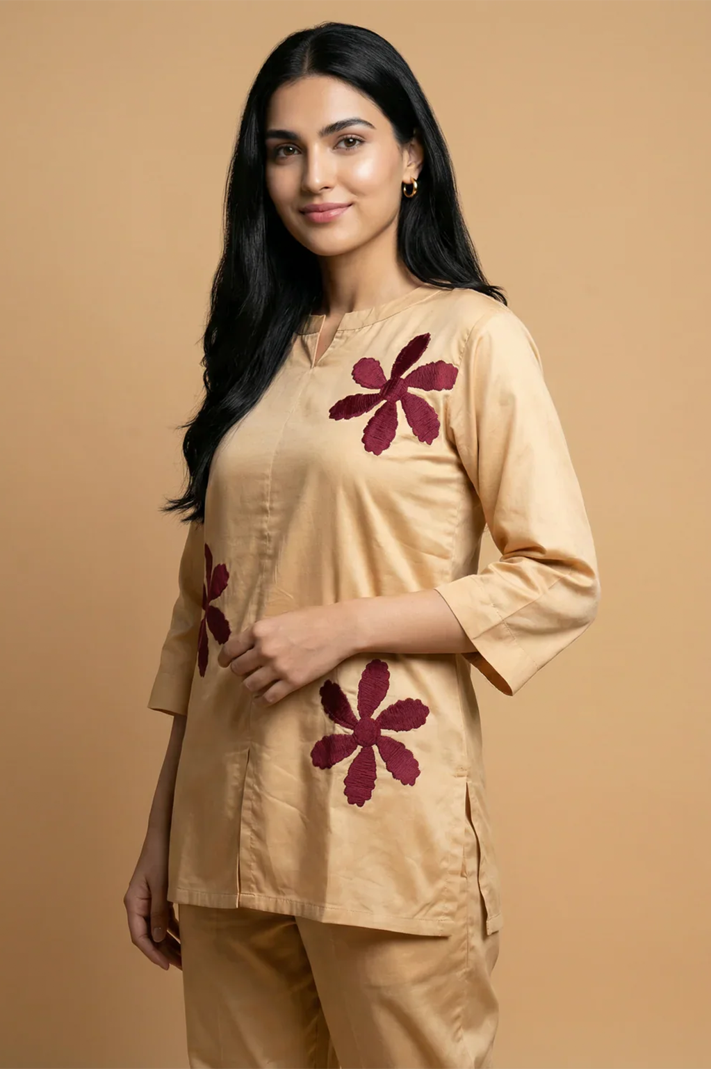 Kesari Phool Applique Co-Ord Set