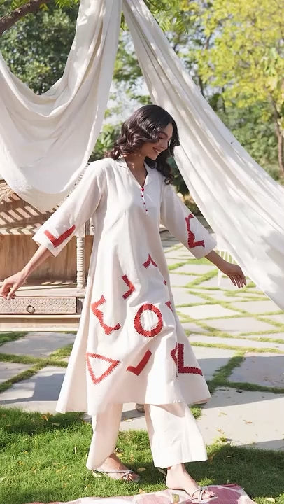 Natural Cotton Flex Long Kurta Set