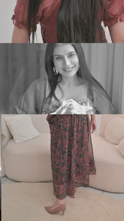 Gulnar Crimson Midi Dress
